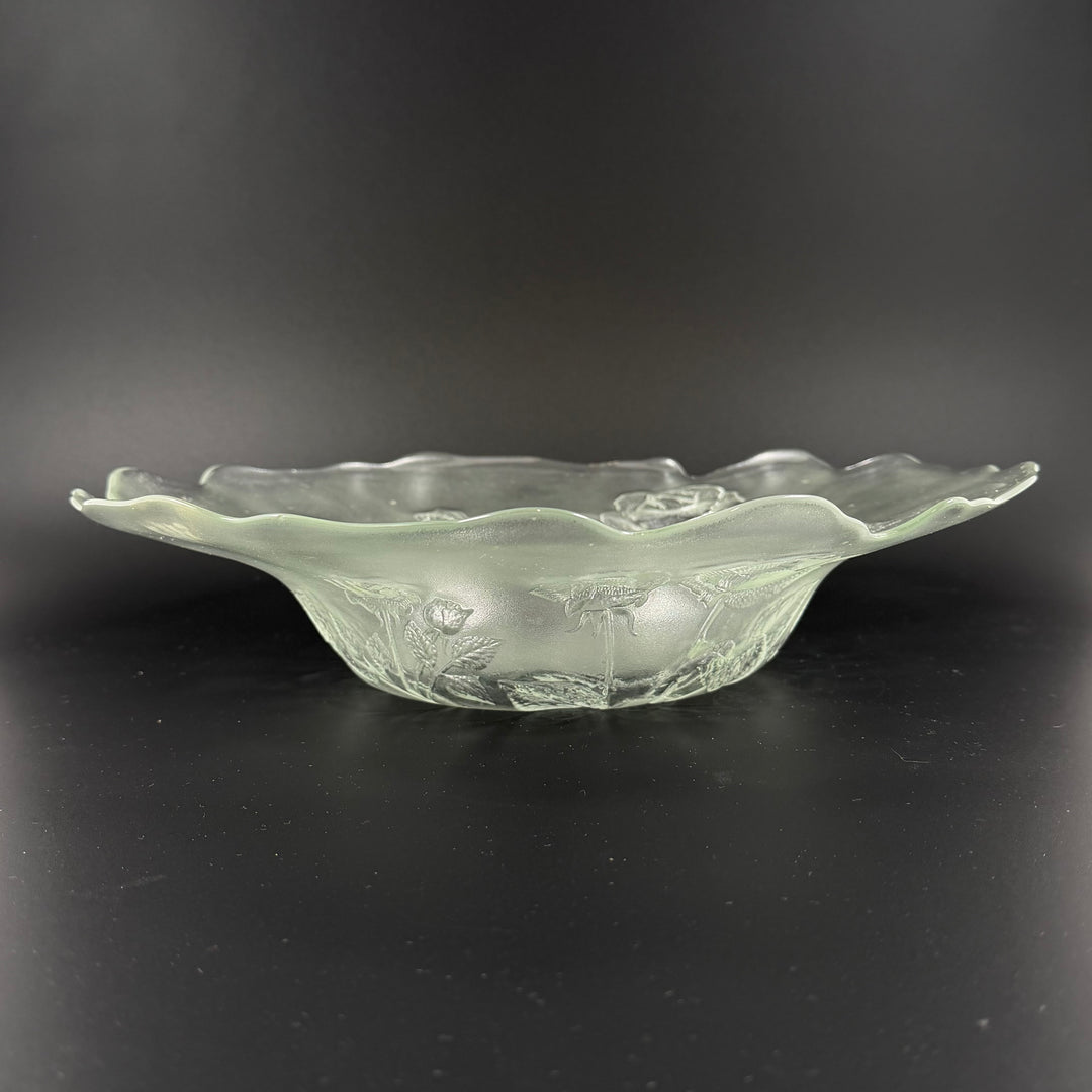 Stor glasfat med rosor – 36 cm