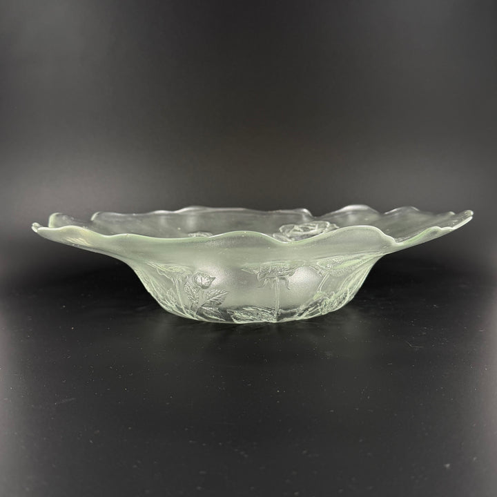 Stor glasfat med rosor – 36 cm