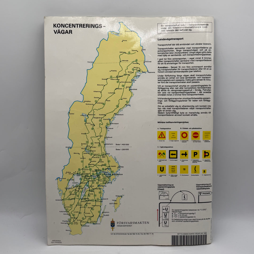 Försvarets vägatlas över Sverige retro 1996