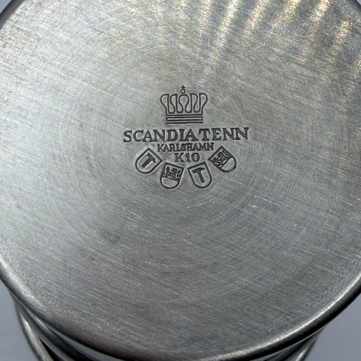 Elegant retro tennbägare Äkta Scandia Tenn