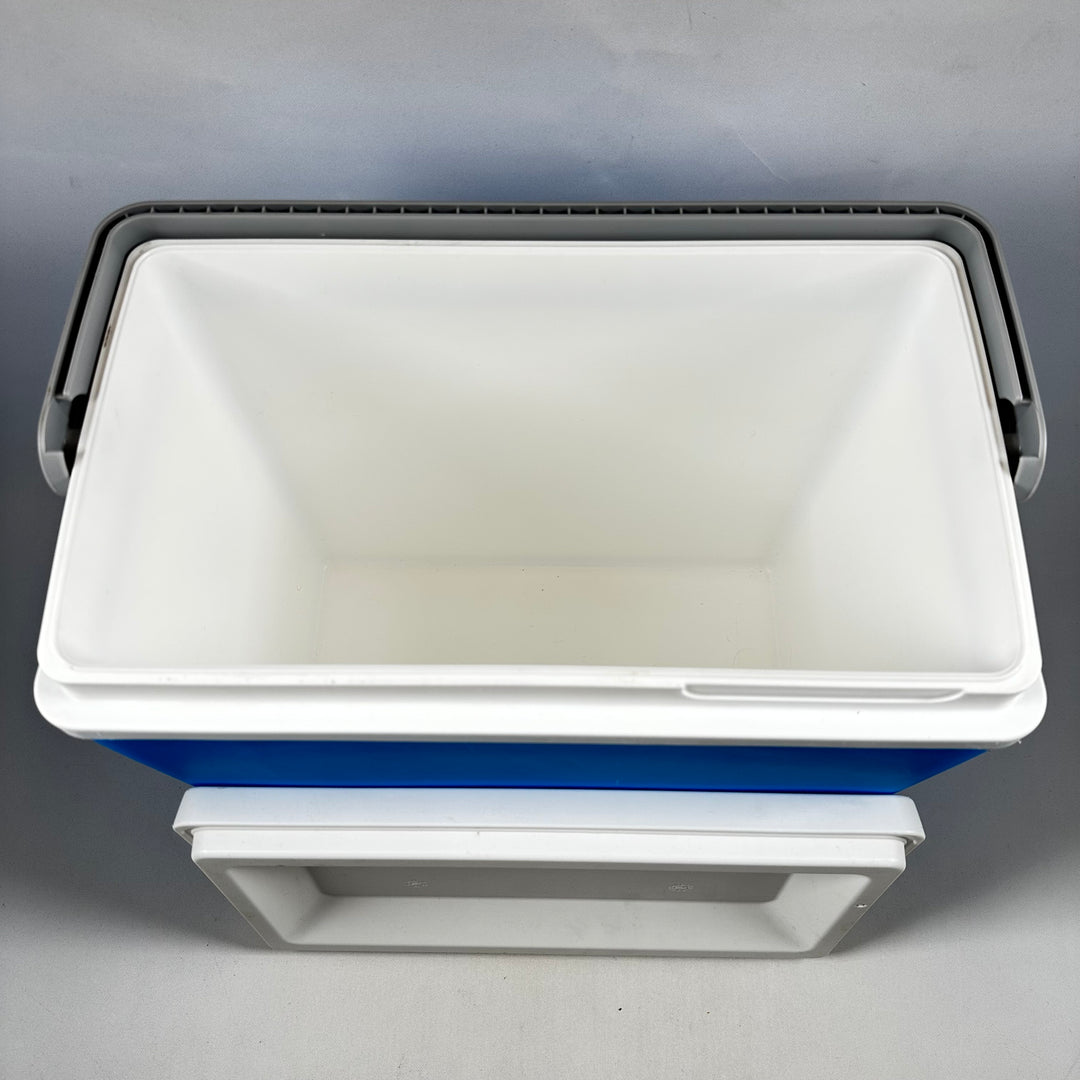 Blåvit charmig kylbox för utflykter