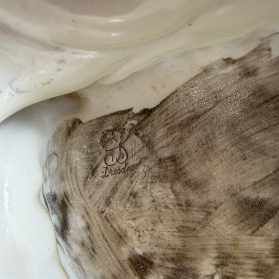 Dresden-porslinsfigur Mor och Barn Retro