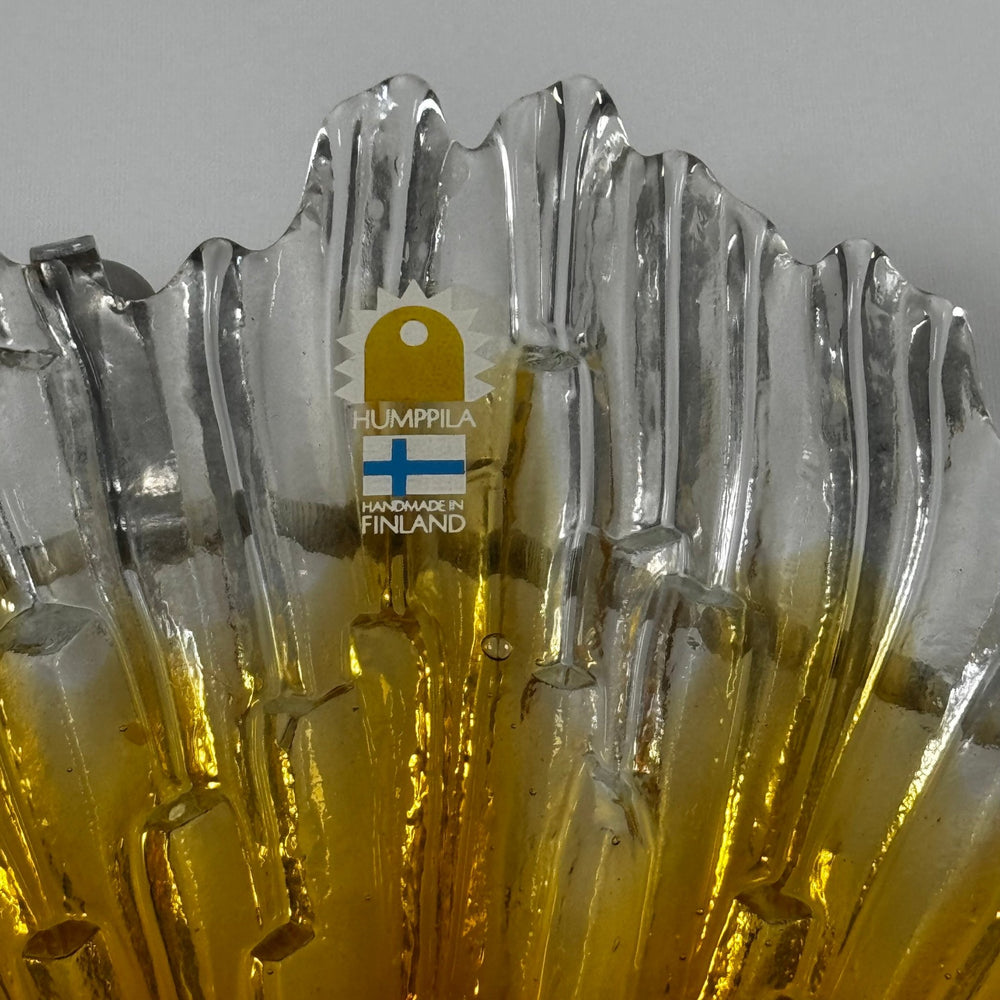 Unik solformad glasvas i gult och klart - Humppila Finland - Homy Secondhand Online