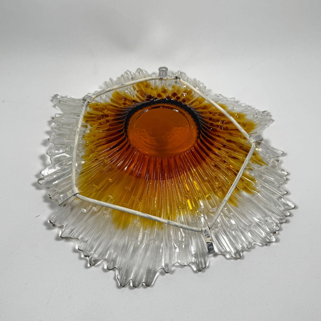 Unik solformad glasvas i gult och klart - Humppila Finland - Homy Secondhand Online