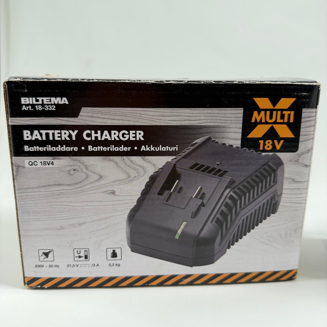 Biltema 18V batteriladdare och batteripaket