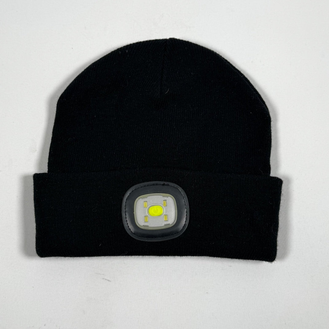 Svart mössa med inbyggd LED - lampa - Homy Secondhand Online