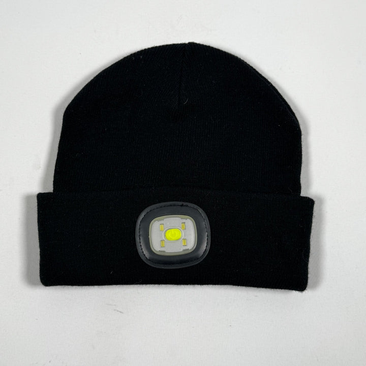 Svart mössa med inbyggd LED - lampa - Homy Secondhand Online