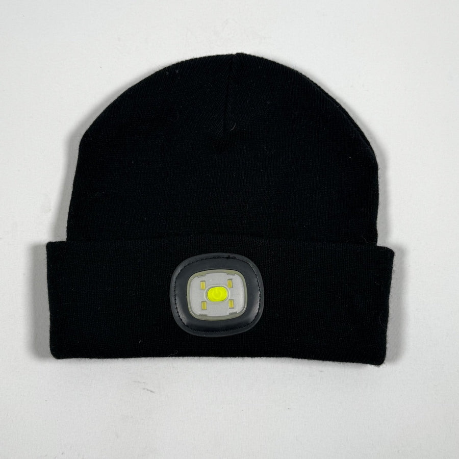 Svart mössa med inbyggd LED - lampa - Homy Secondhand Online