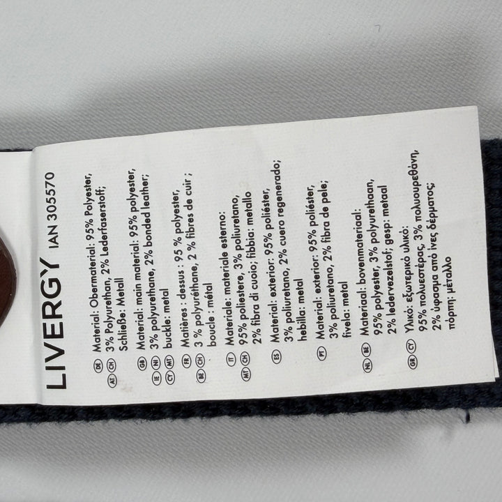 Livergy Elegant Mörkblå Elastiskt Bälte Nytt