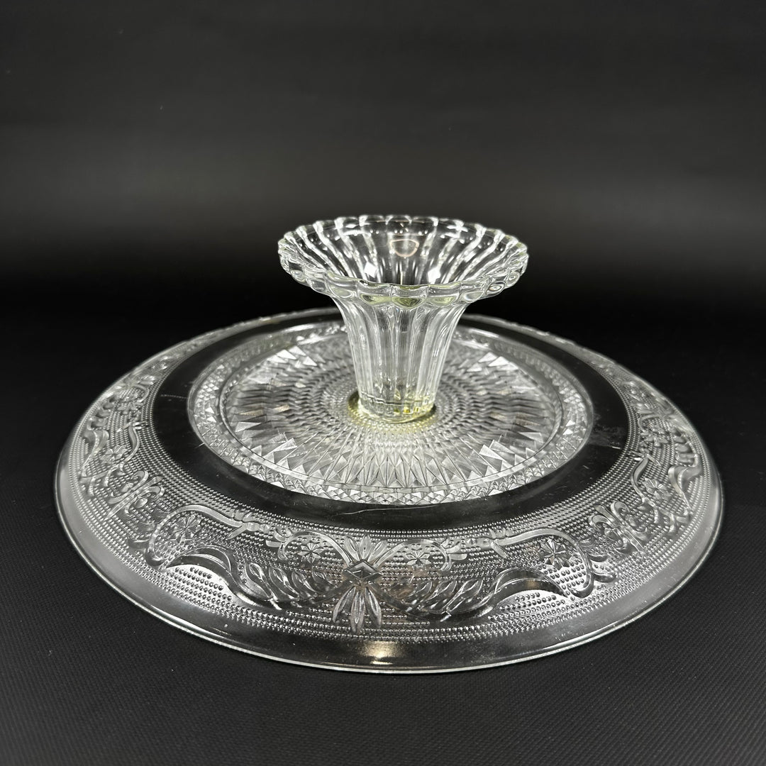 Retro tårtfat i glas med elegant design
