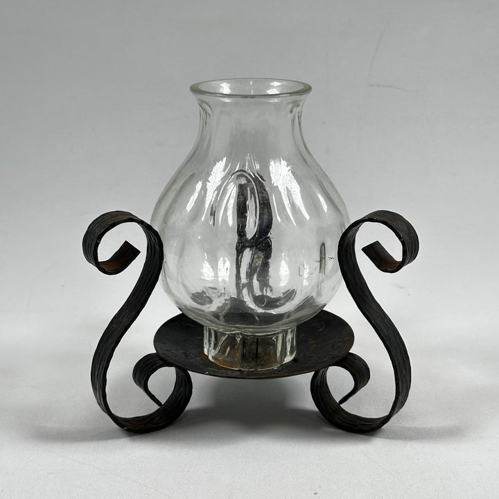 Elegant Retro Ljusstake med Glasvas
