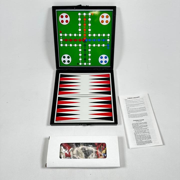 Kombinerat Backgammon och Schackset i Kunstläder