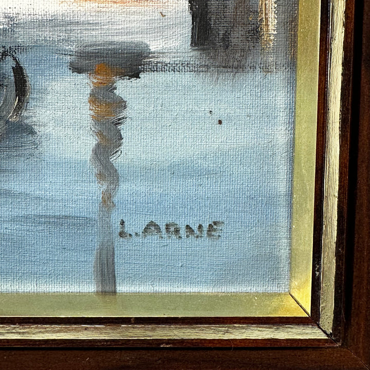 Retro marin oljemålning signad Larne