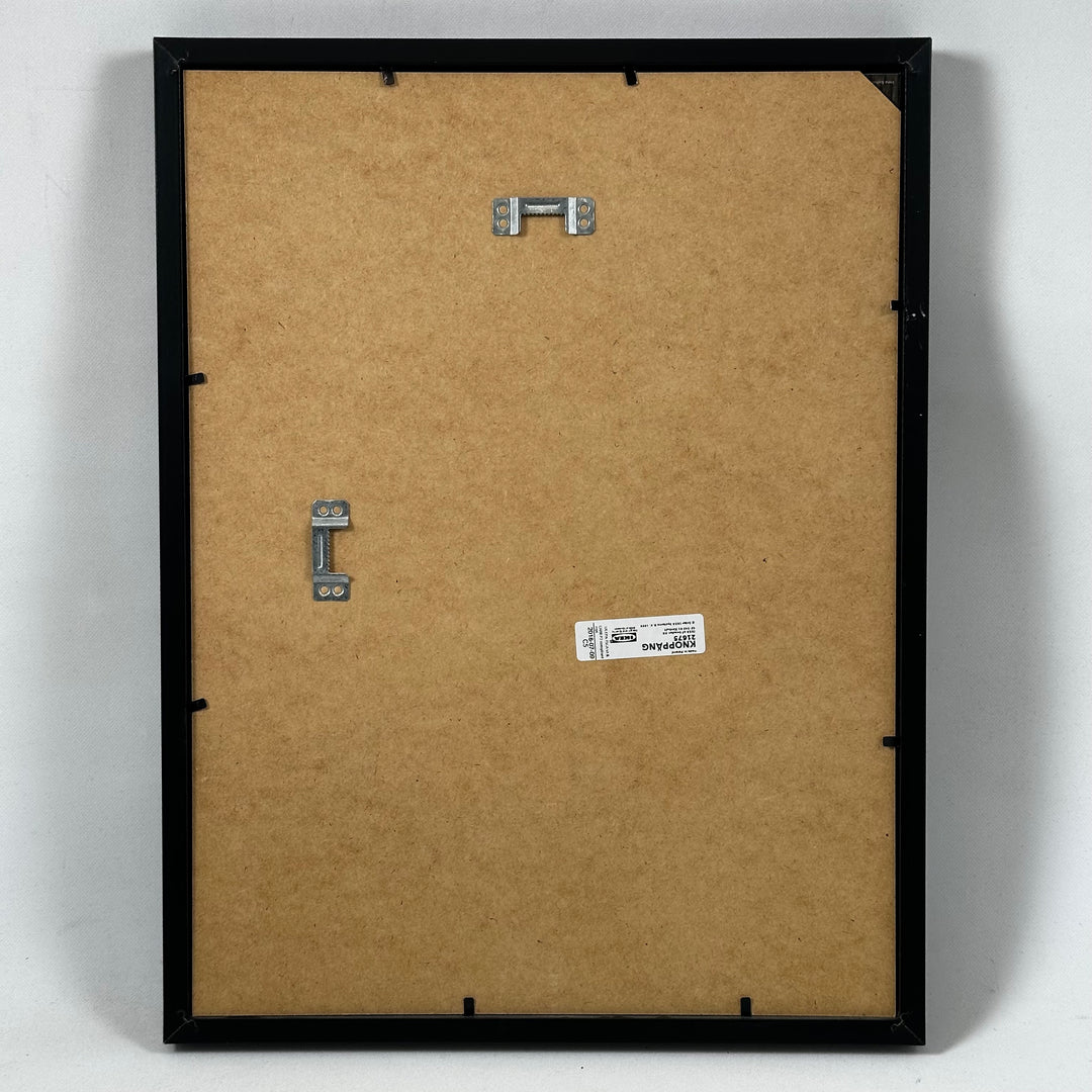 Inramat konsttryck med psykedelisk design