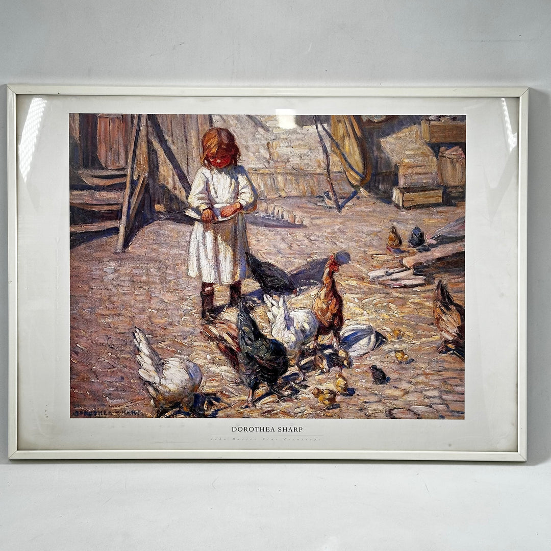 Dorothea Sharp retro tavla flicka och höns