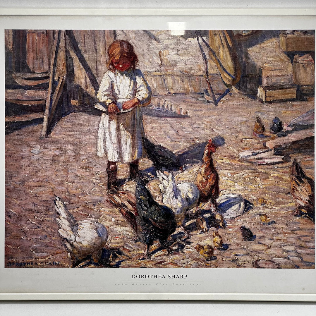 Dorothea Sharp retro tavla flicka och höns