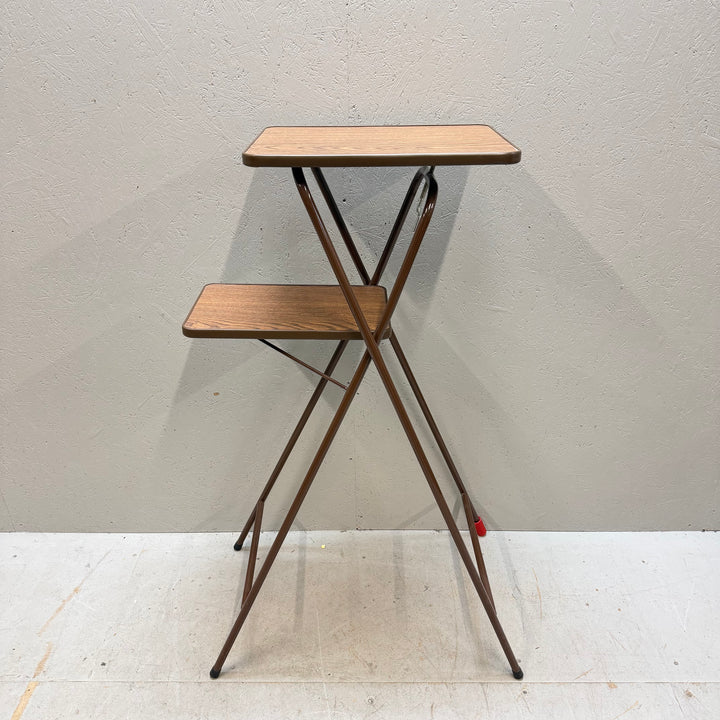 Retro Treskikts Stålbord med Träfinish