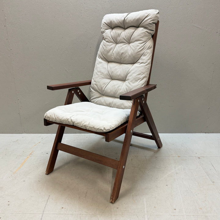 Retro ÄPPLARÖ solstol i trä från IKEA