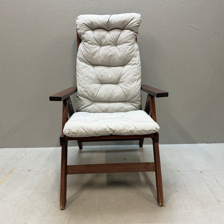 Retro ÄPPLARÖ solstol i trä från IKEA