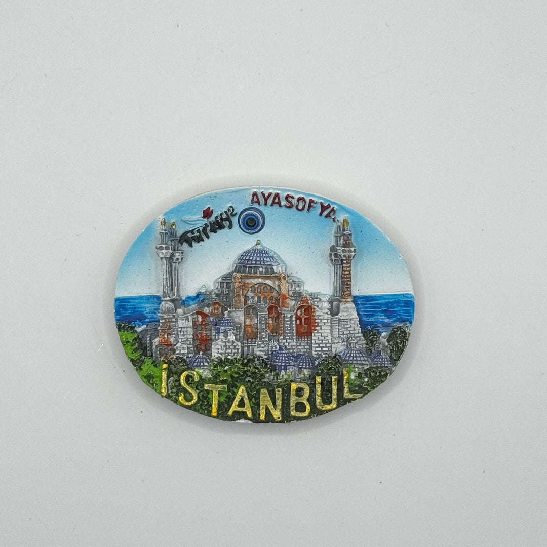 Färgglad Istanbul Kylskåpsmagnet med Ayasofya Motiv