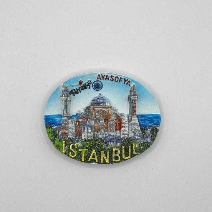 Färgglad Istanbul Kylskåpsmagnet med Ayasofya Motiv