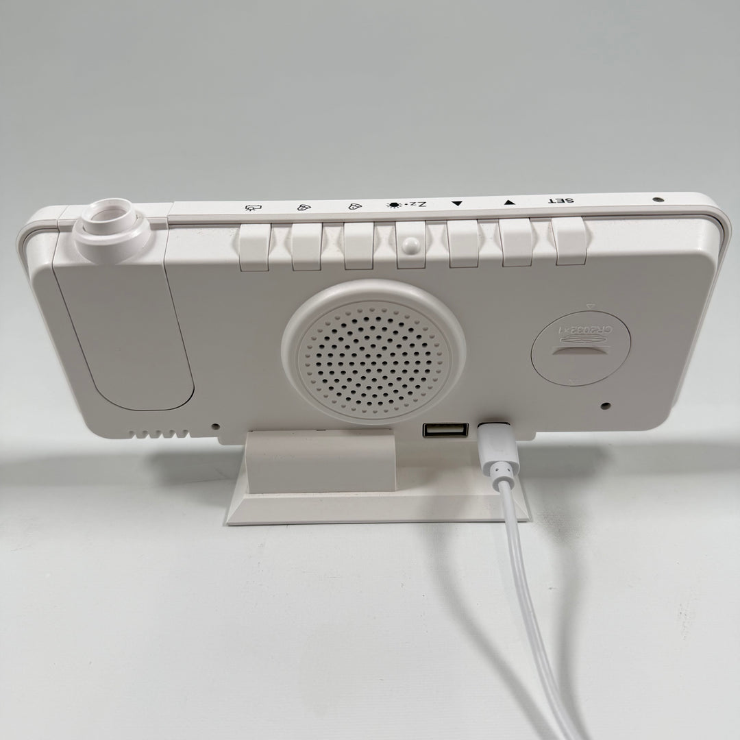 Modern väckarklocka med blå LED-display