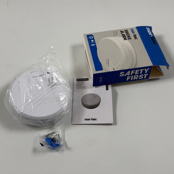 Nor-tec Rökdetektor Ny Vit Säkerhet