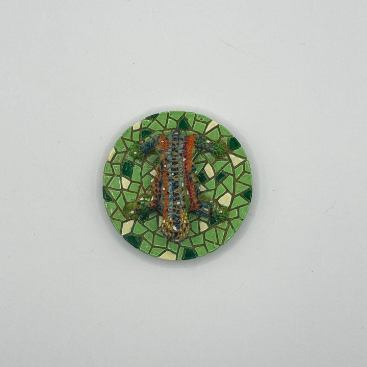 Grön mosaikunderlägg med ödla_motiv