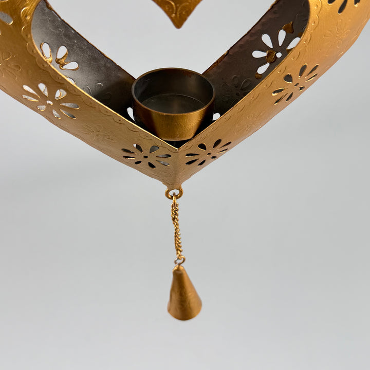 Hjärtformad retro ljushållare i metall