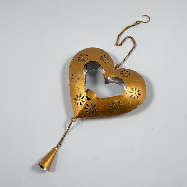 Hjärtformad retro ljushållare i metall