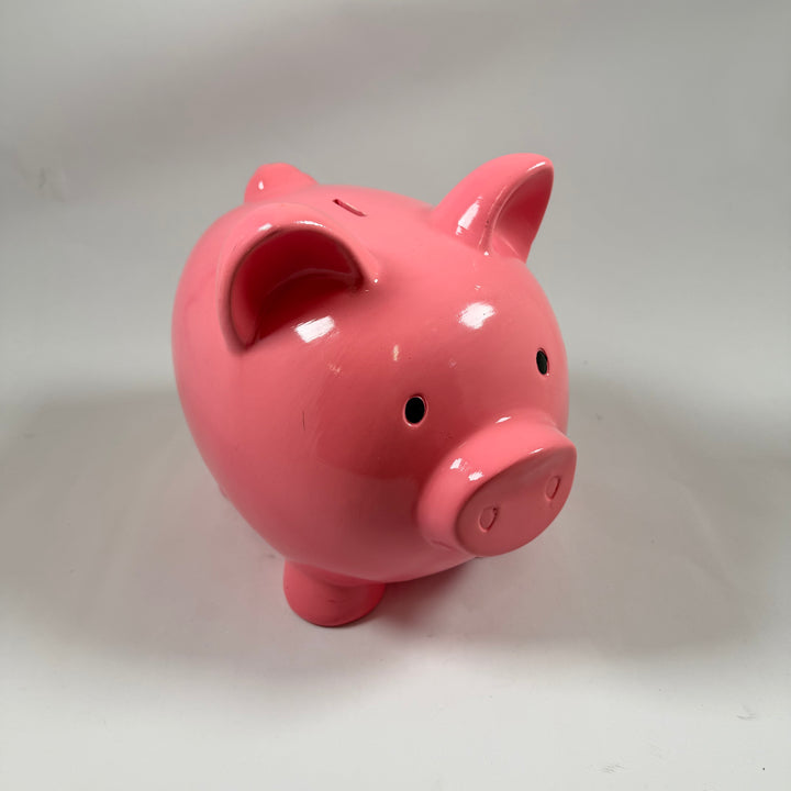 Retro spargris i rosa keramisk design