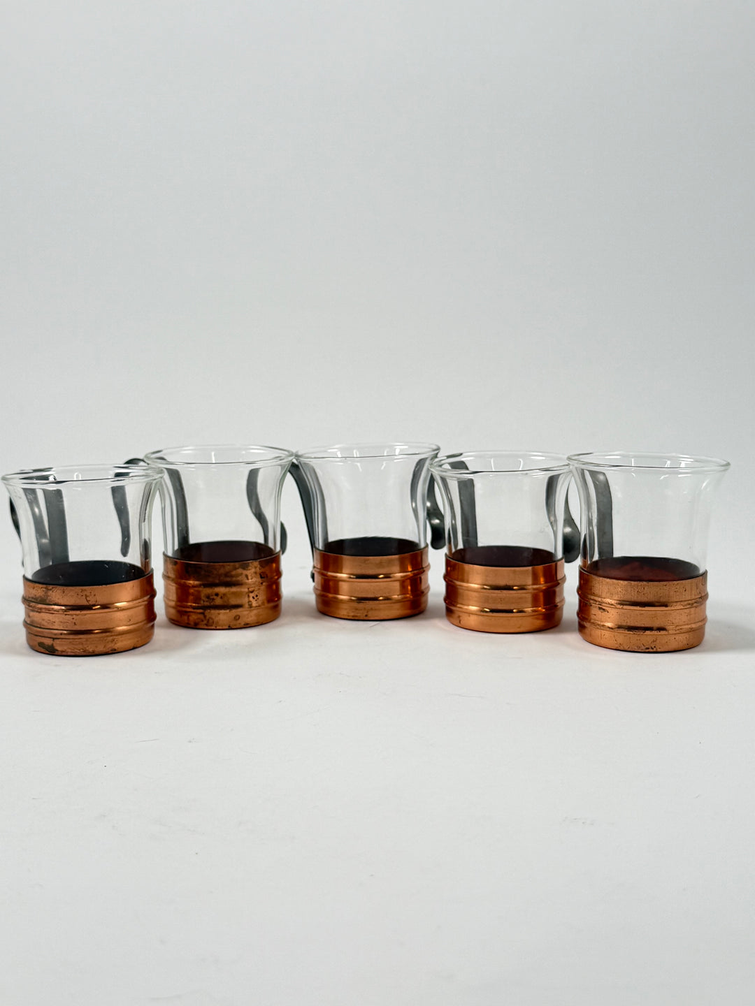 Retro kopparglas Dala Industrier set om fem
