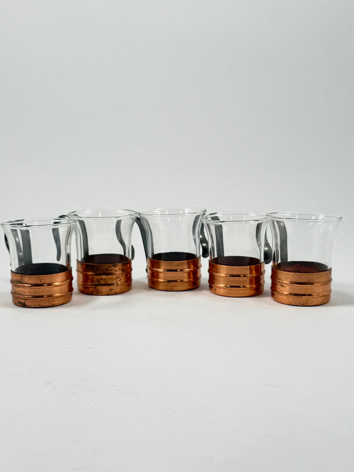 Retro kopparglas Dala Industrier set om fem