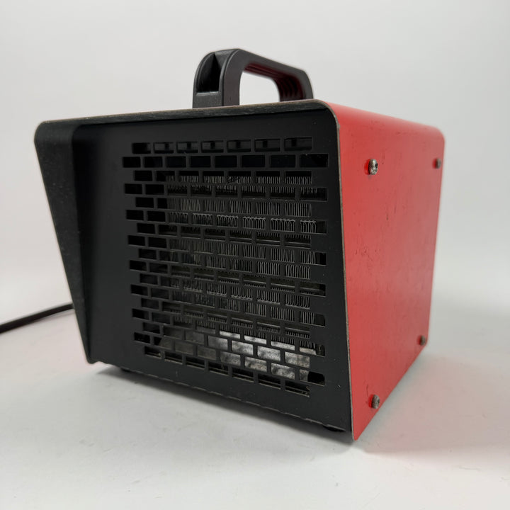 Retro elektrisk värmefläkt röd svart metall
