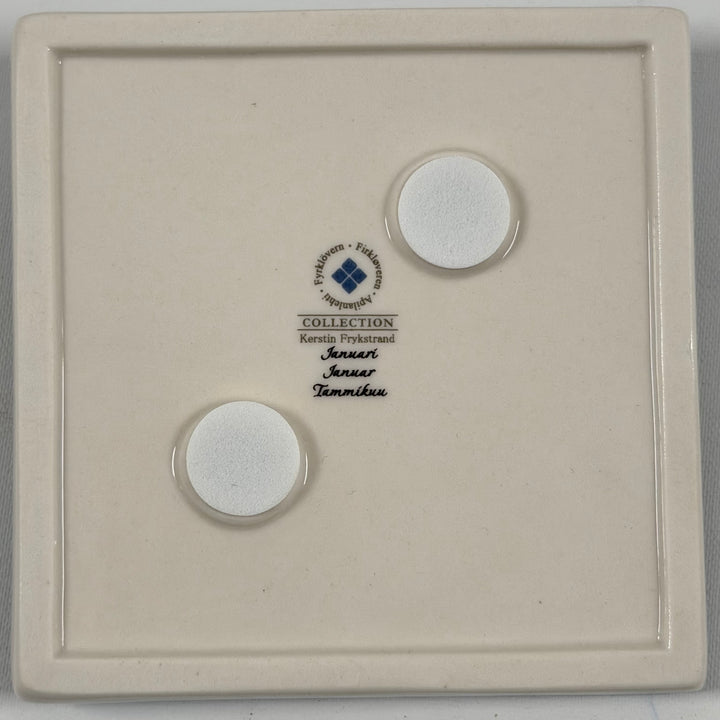 Retro keramikplatta med vinterscen från Fyrklövern