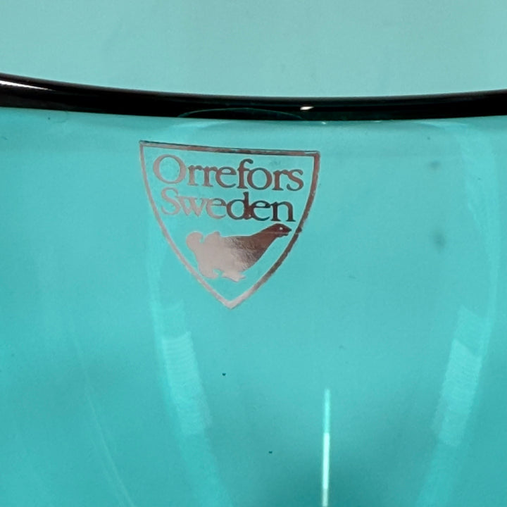 Orrefors turkos glasvas elegant svensk design