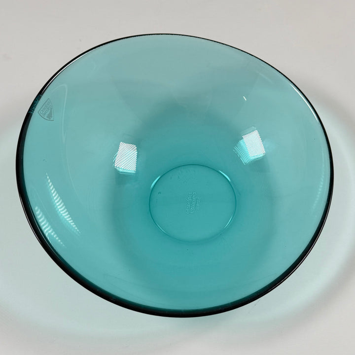Retro turkos skål i glas från Orrefors