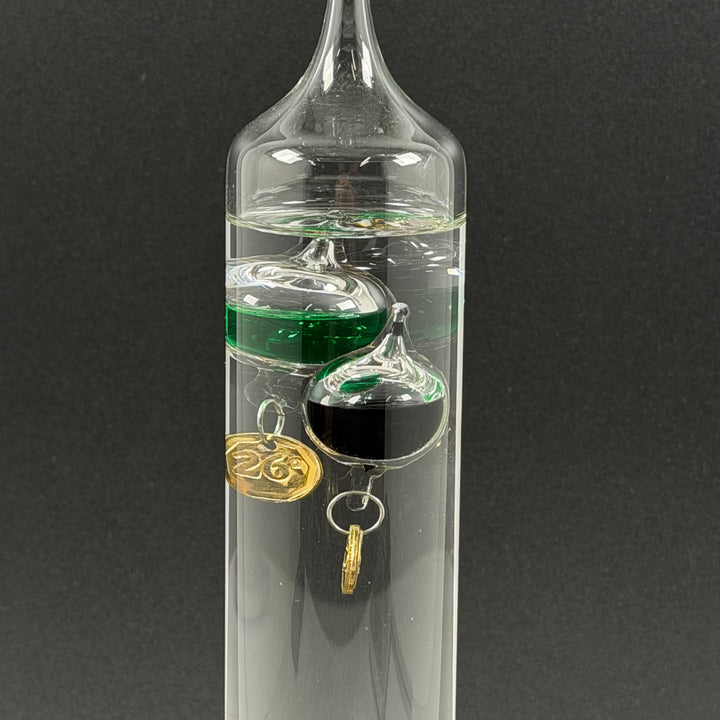 Unik Galilei termometer i munblåst glas