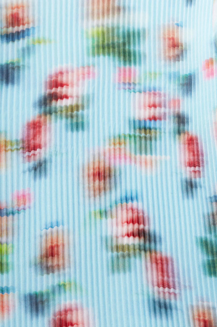 Esprit - Blå plisserad klänning med blommönster