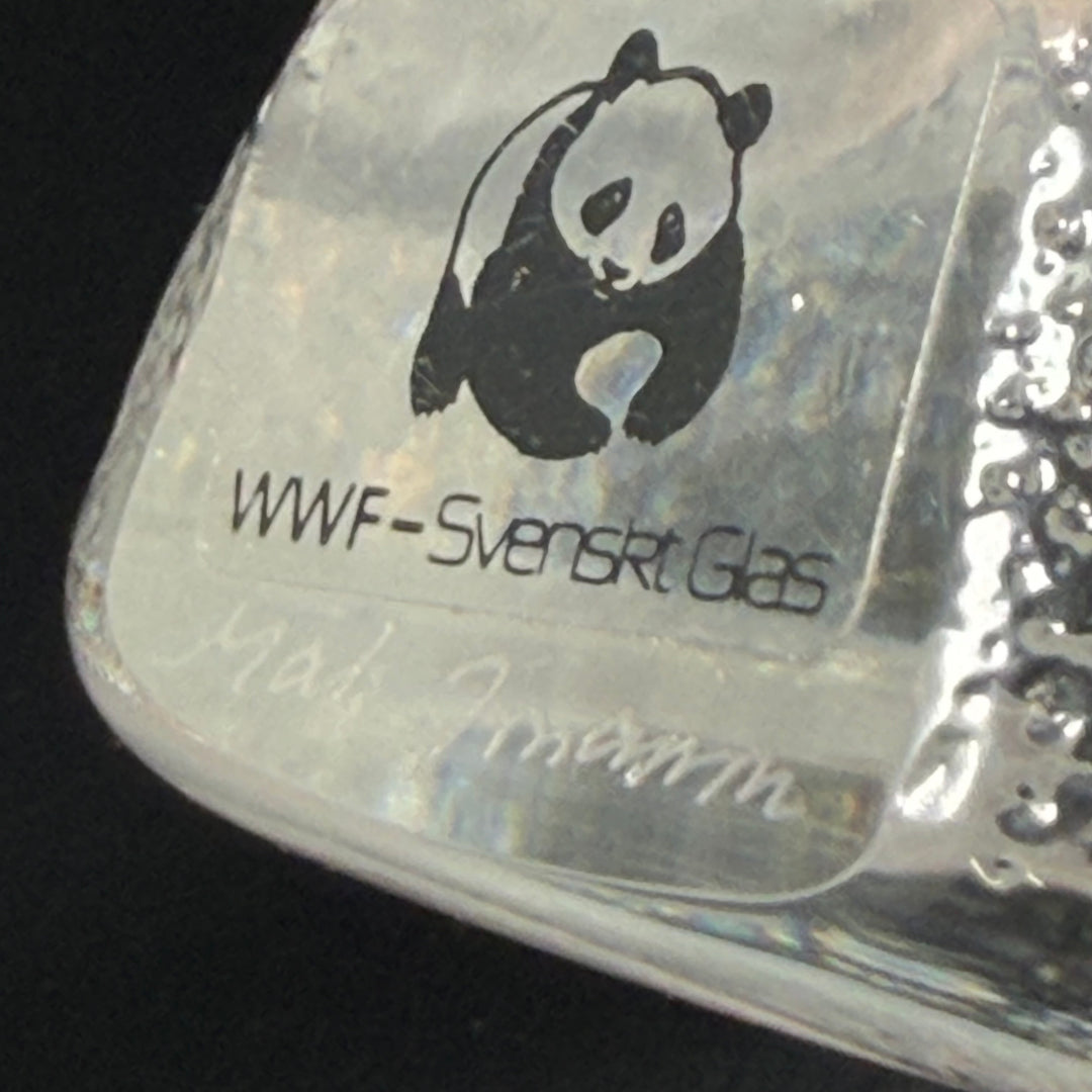 Unik glasfigur tvättbjörn WWF-Svenskt Glas
