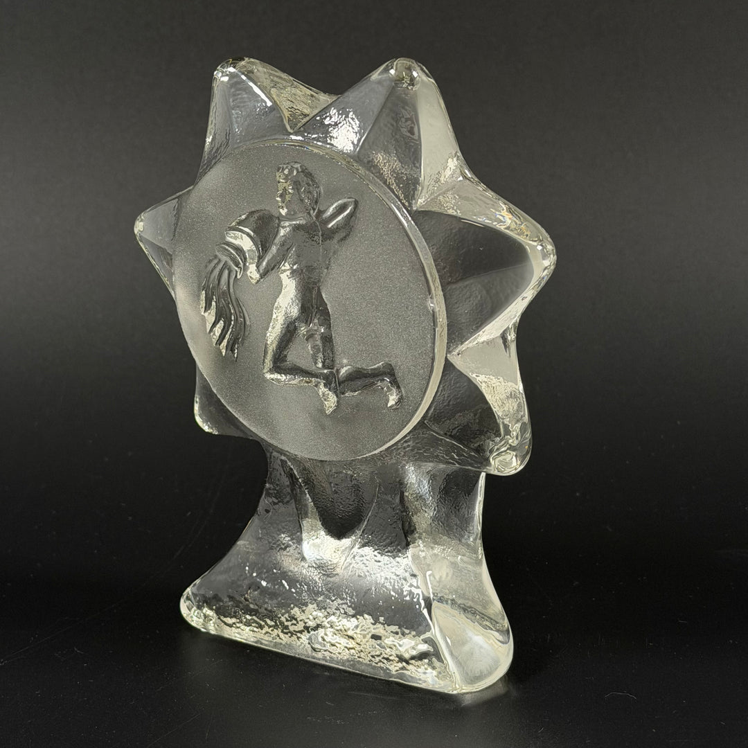 Retro dekorativ glasfigur med stjärnmotiv