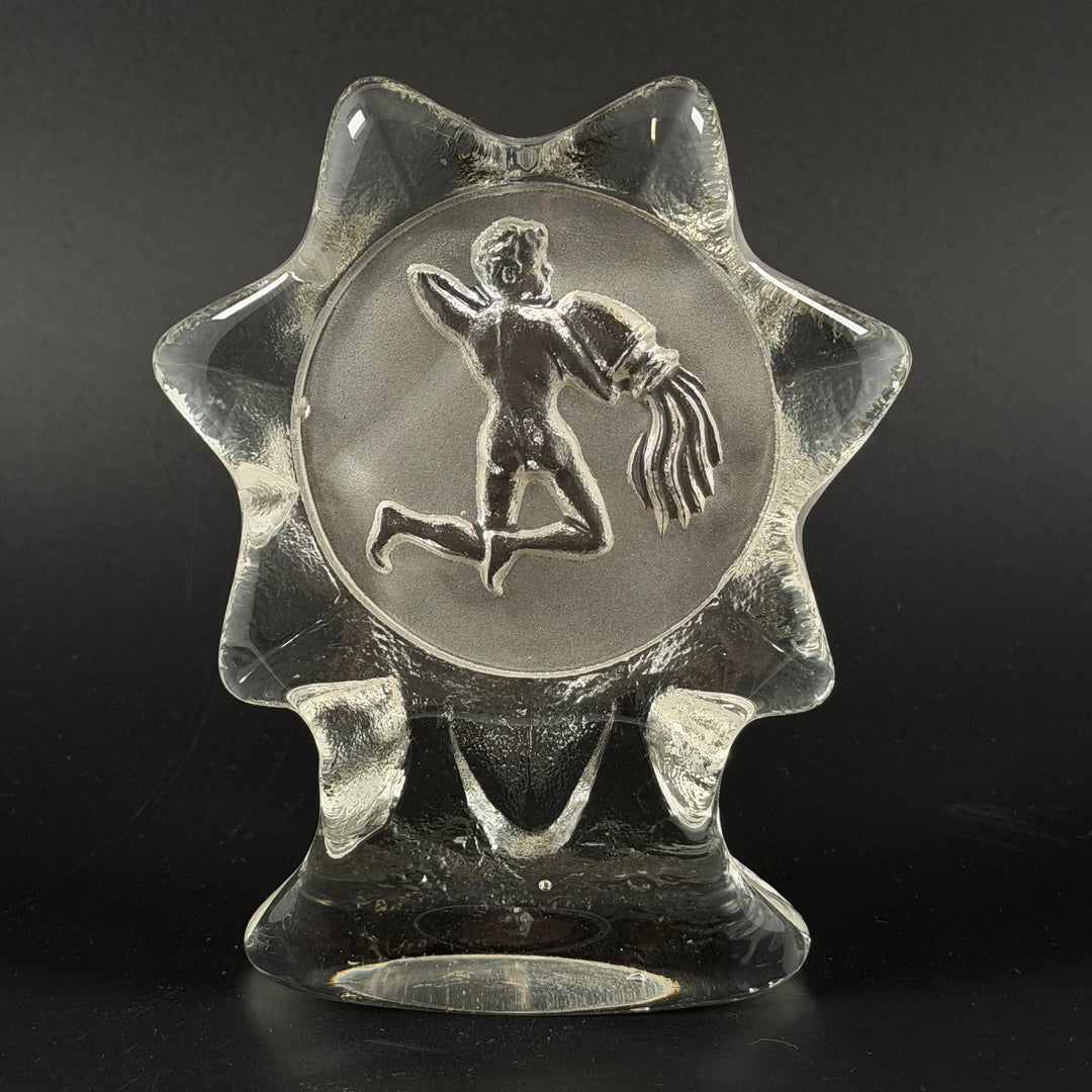 Retro dekorativ glasfigur med stjärnmotiv