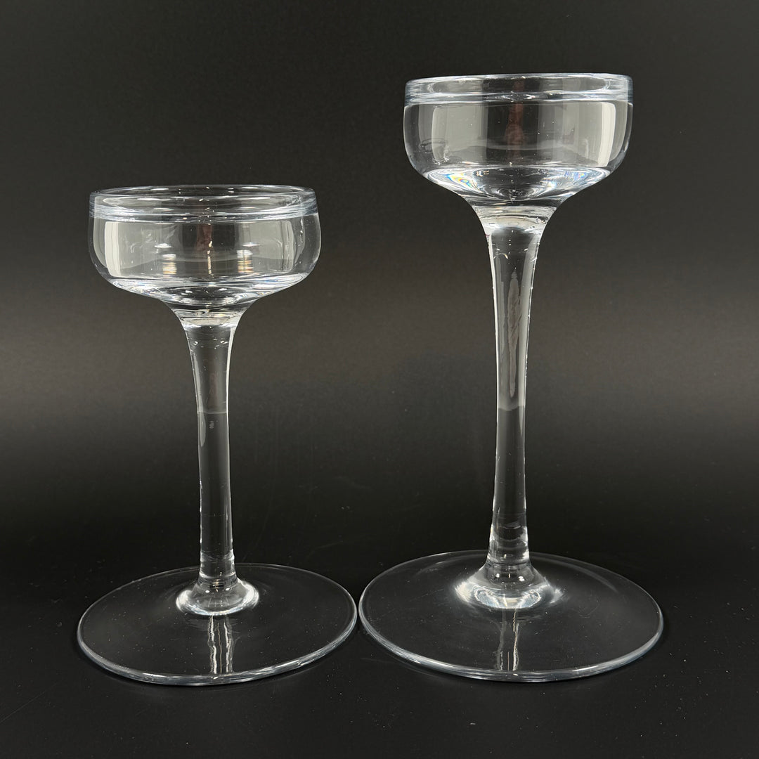 Eleganta Retro Ljusstakar i Klart Glas – Vintage Stil för Mysig Atmosfär