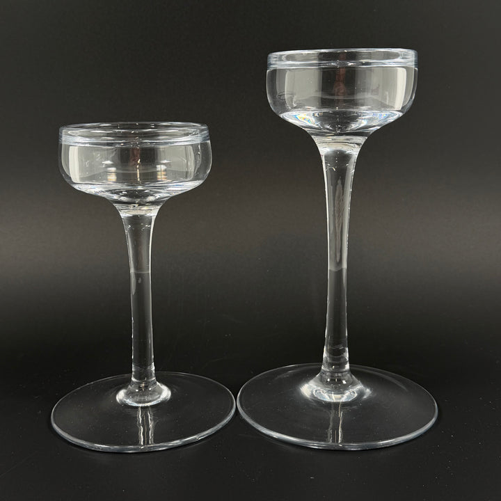 Eleganta Retro Ljusstakar i Klart Glas – Vintage Stil för Mysig Atmosfär