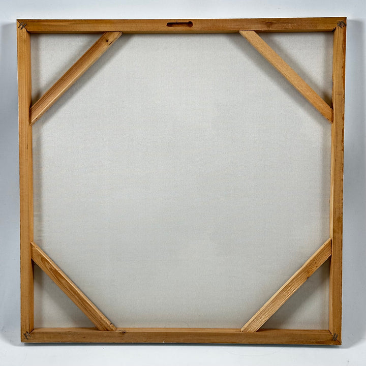 Zeninspirerad canvastavla med blommor och stenar