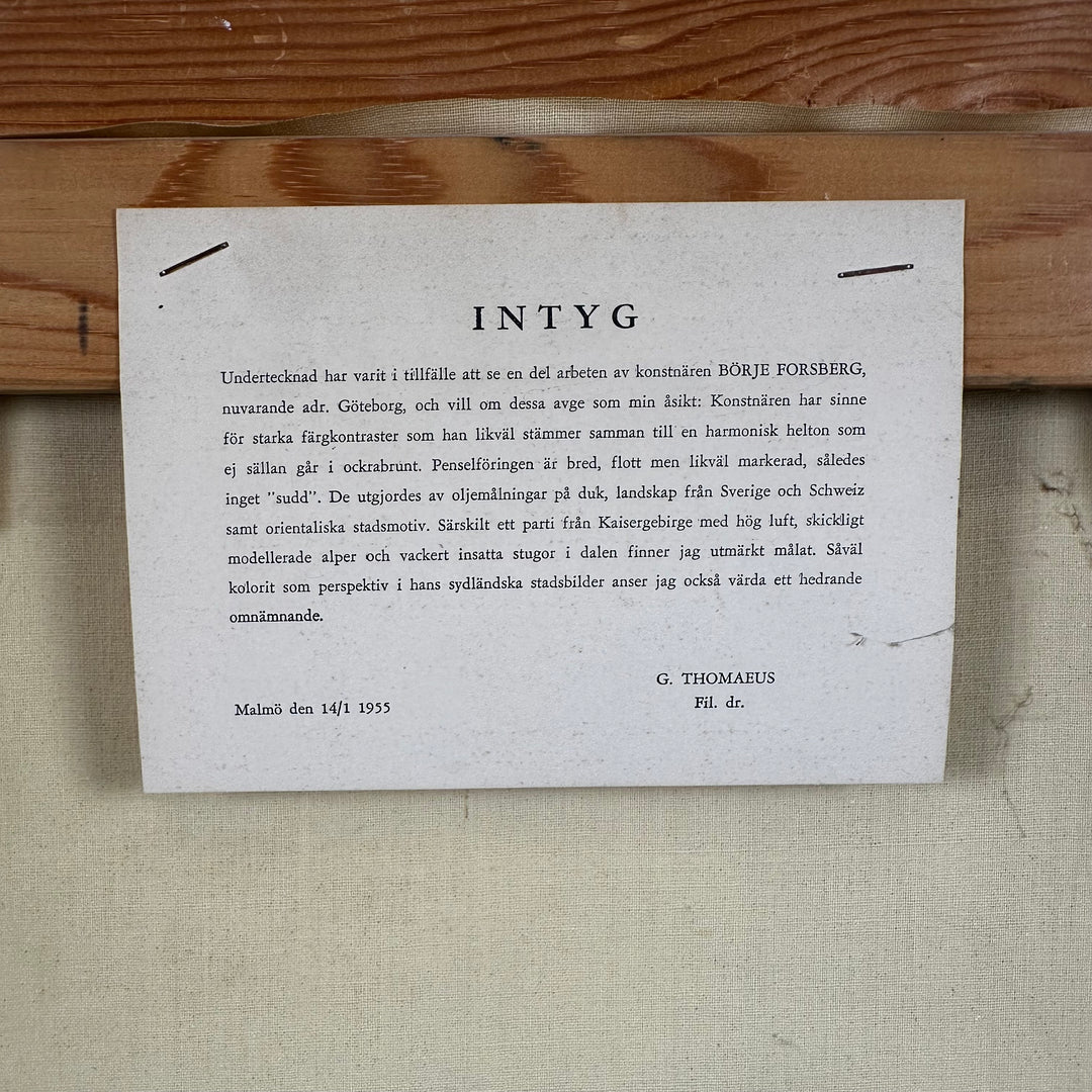 Oljemålning Flodlandskap Börje Forsberg Mid-century