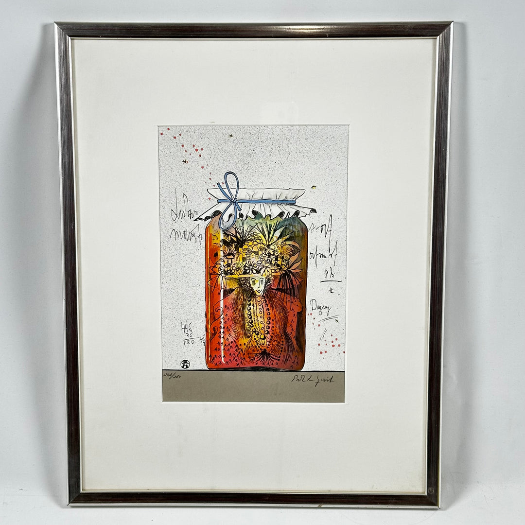 Unikt och livfullt konsttryck med silverram