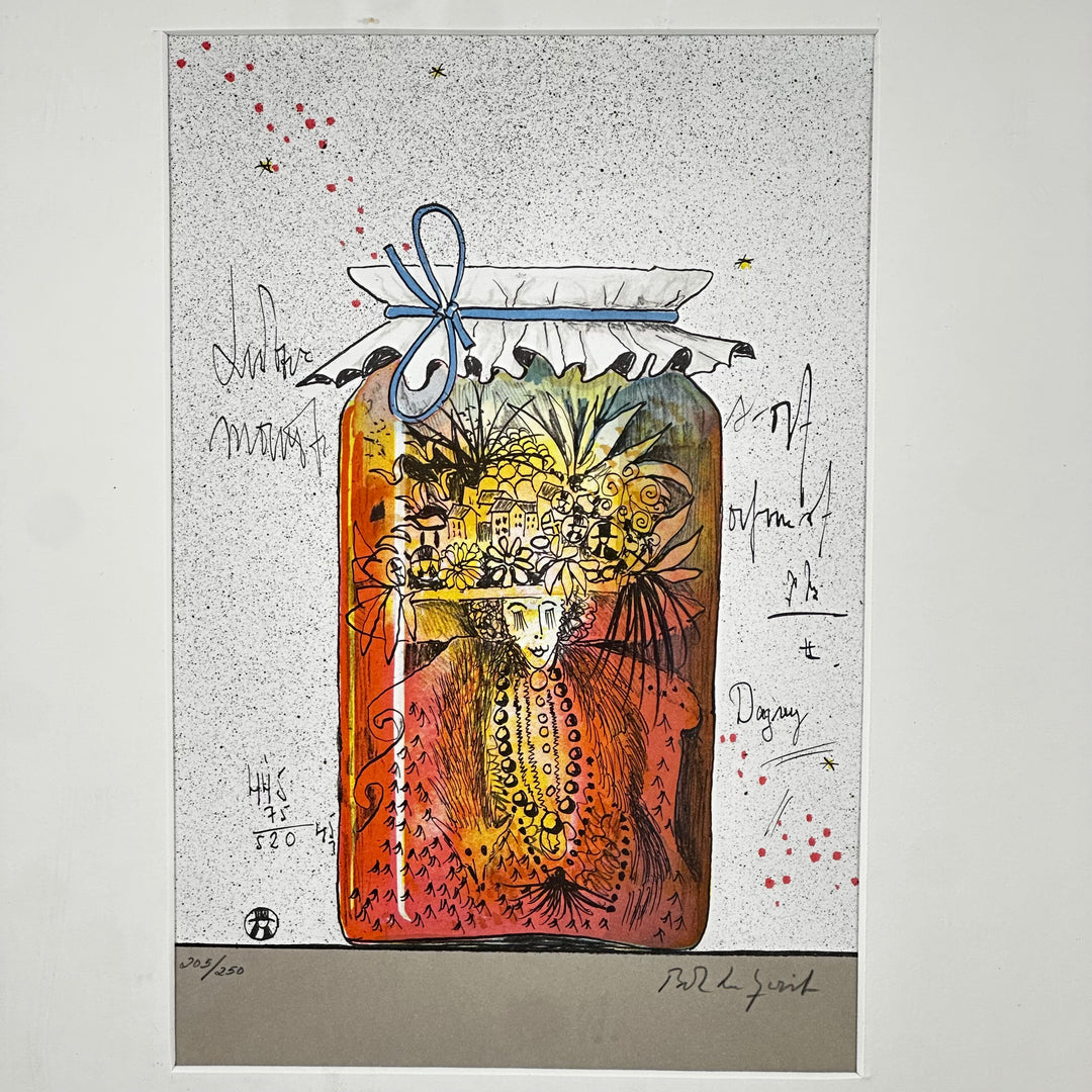 Unikt och livfullt konsttryck med silverram