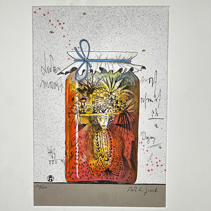 Unikt och livfullt konsttryck med silverram