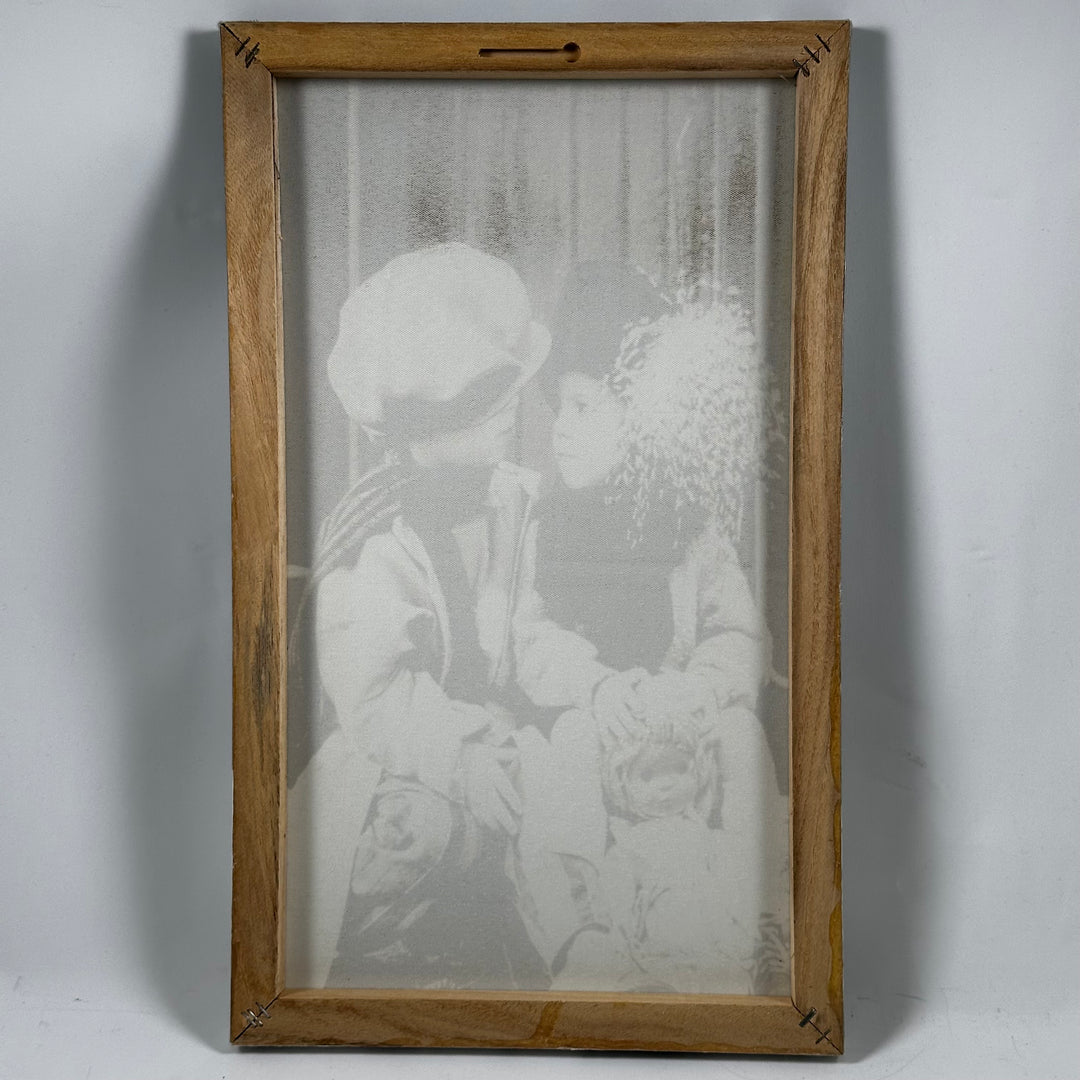 Retro canvastavla med svartvitt barnmotiv